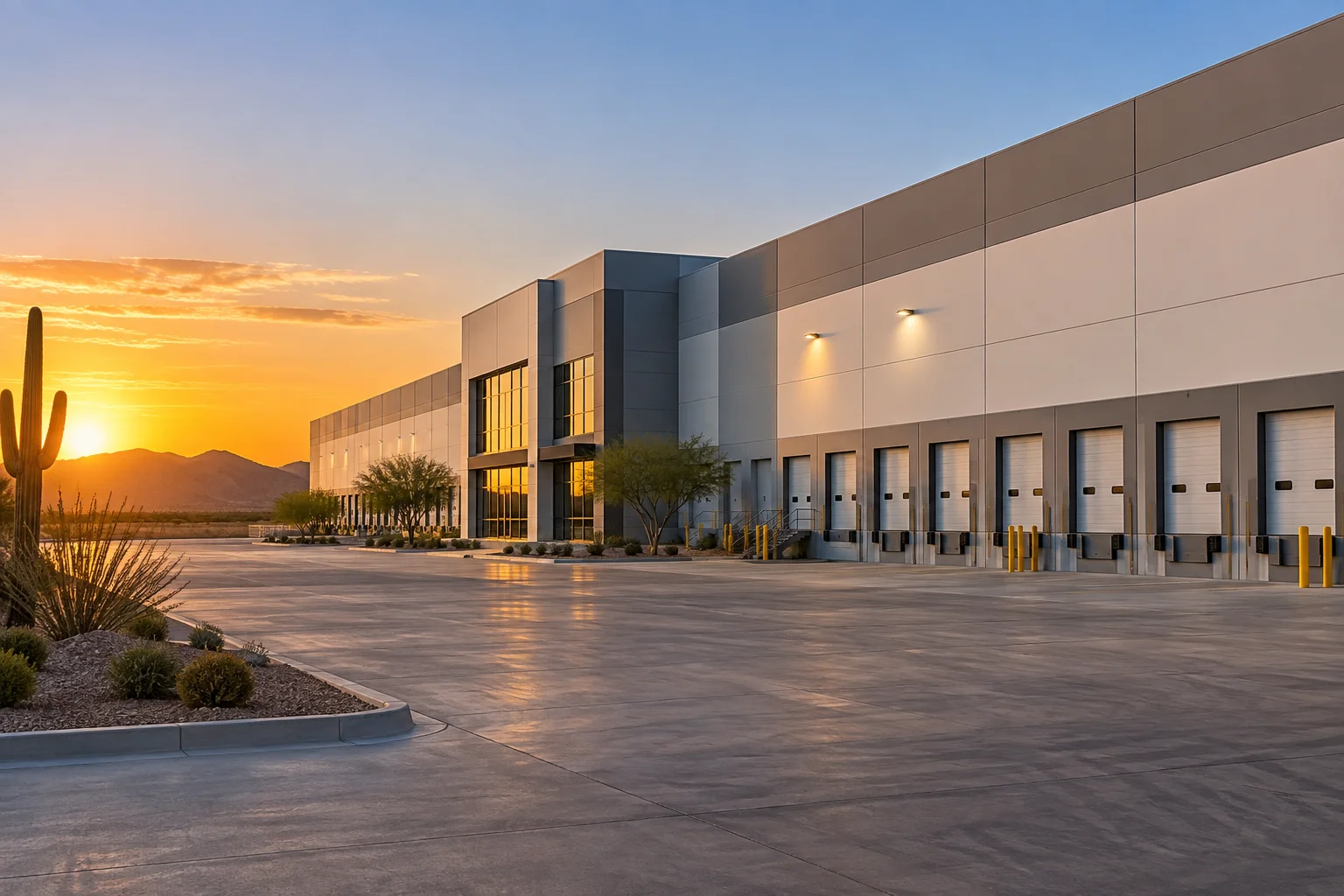 Phoenix-area industrial warehouse exterior representing closing costs on an Arizona industrial building purchase