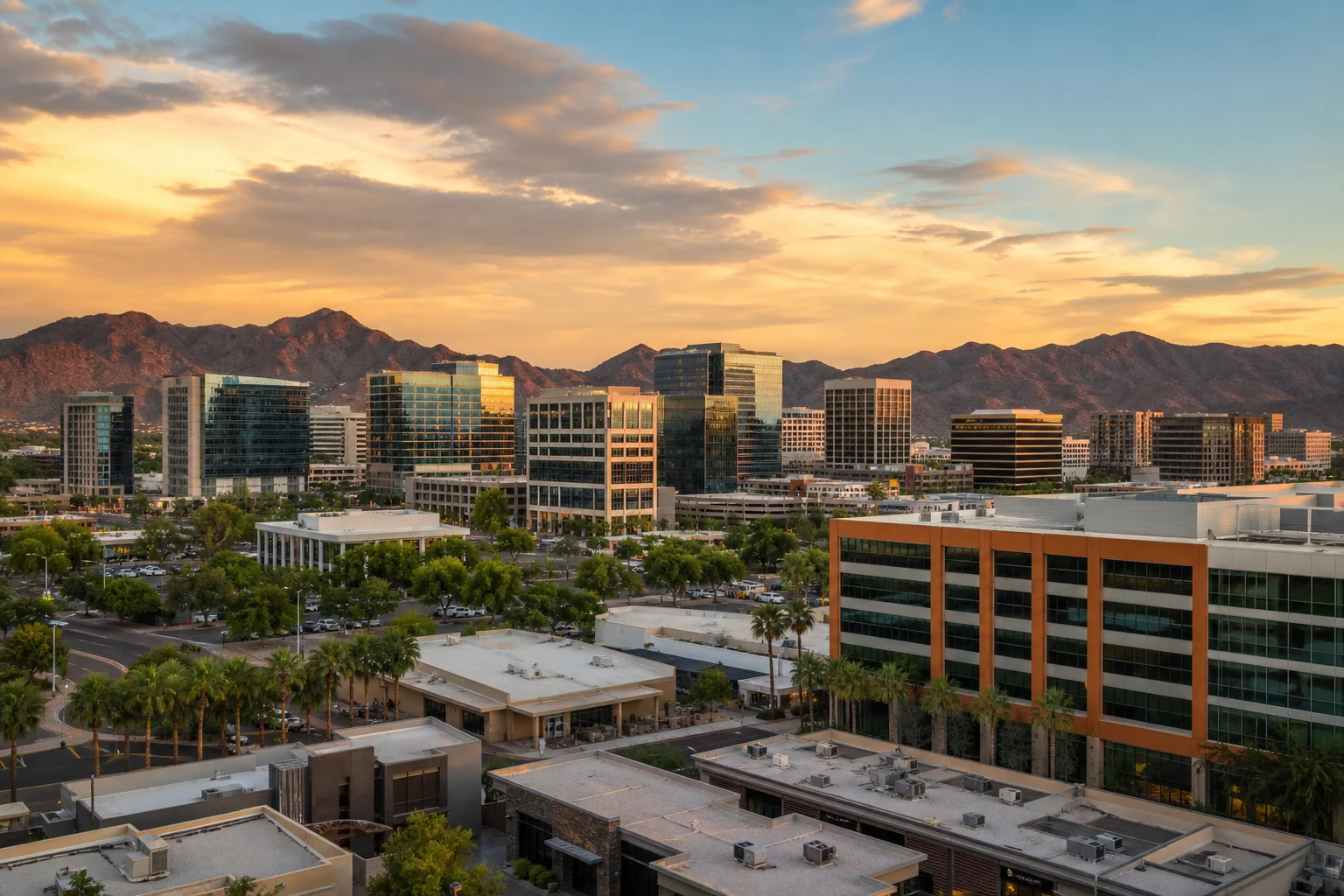 Phoenix metro commercial real estate skyline representing choosing a qualified intermediary in Arizona for a 1031 exchange
