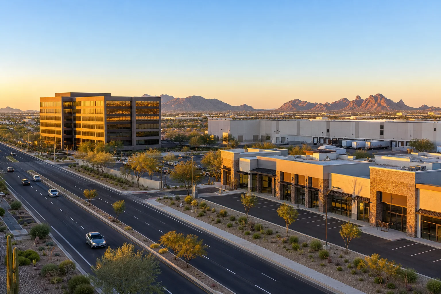 Phoenix metro commercial buildings representing where your Maricopa County commercial tax bill is due October 1