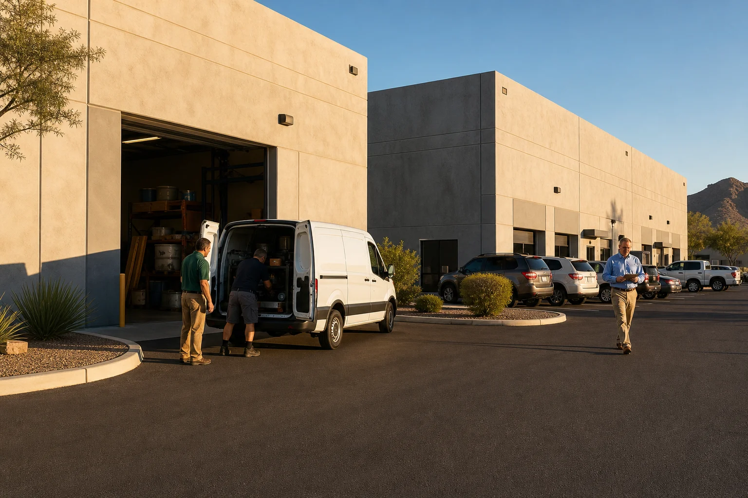 Two Phoenix industrial buildings illustrating the difference between owner occupied and investor leased commercial real estate