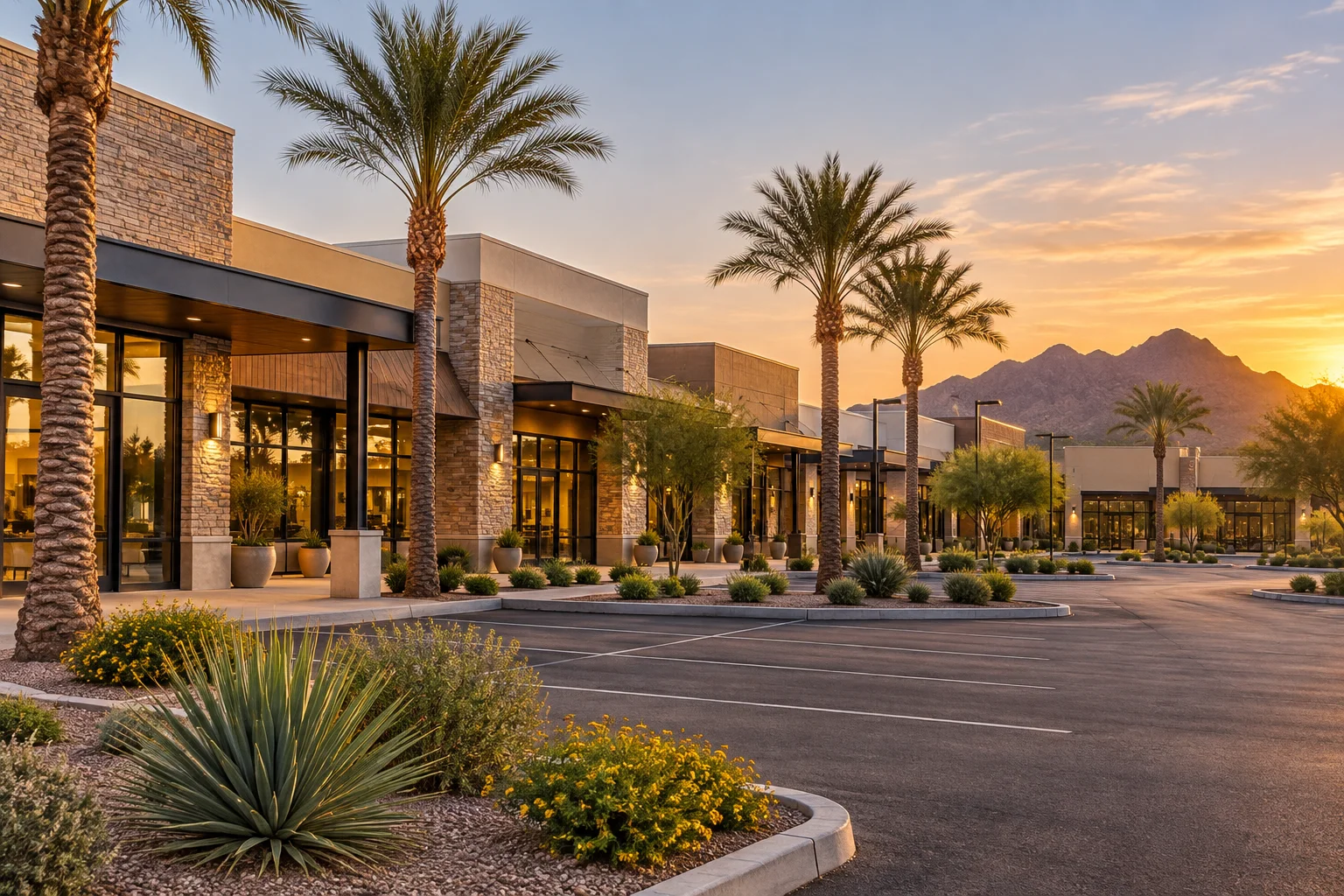 Phoenix retail shopping center storefronts illustrating what it costs a Phoenix retail owner to sell
