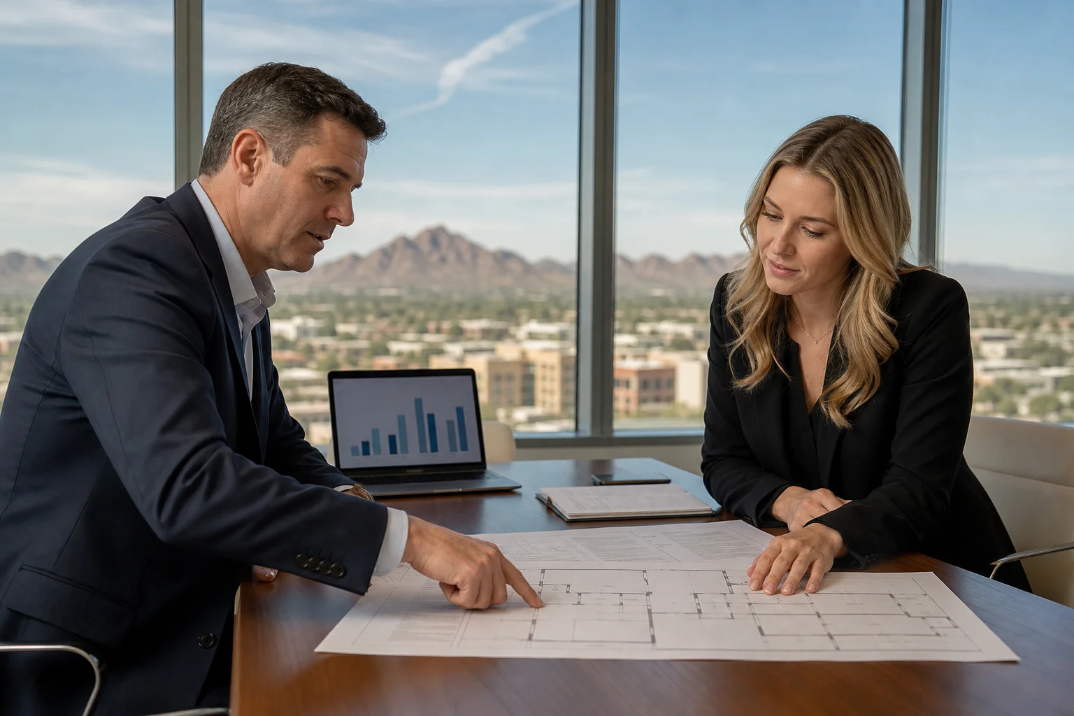 Scottsdale office building exterior representing a landlord weighing lease renewal against relocation