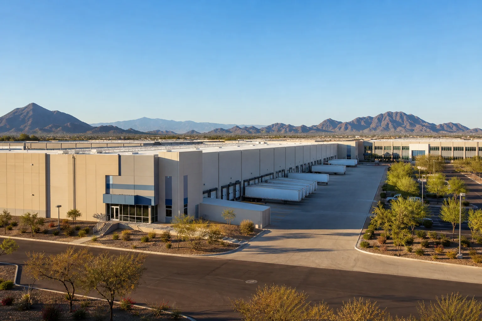 Gilbert Arizona industrial warehouse park exterior representing what ti allowance to ask for on a gilbert industrial lease