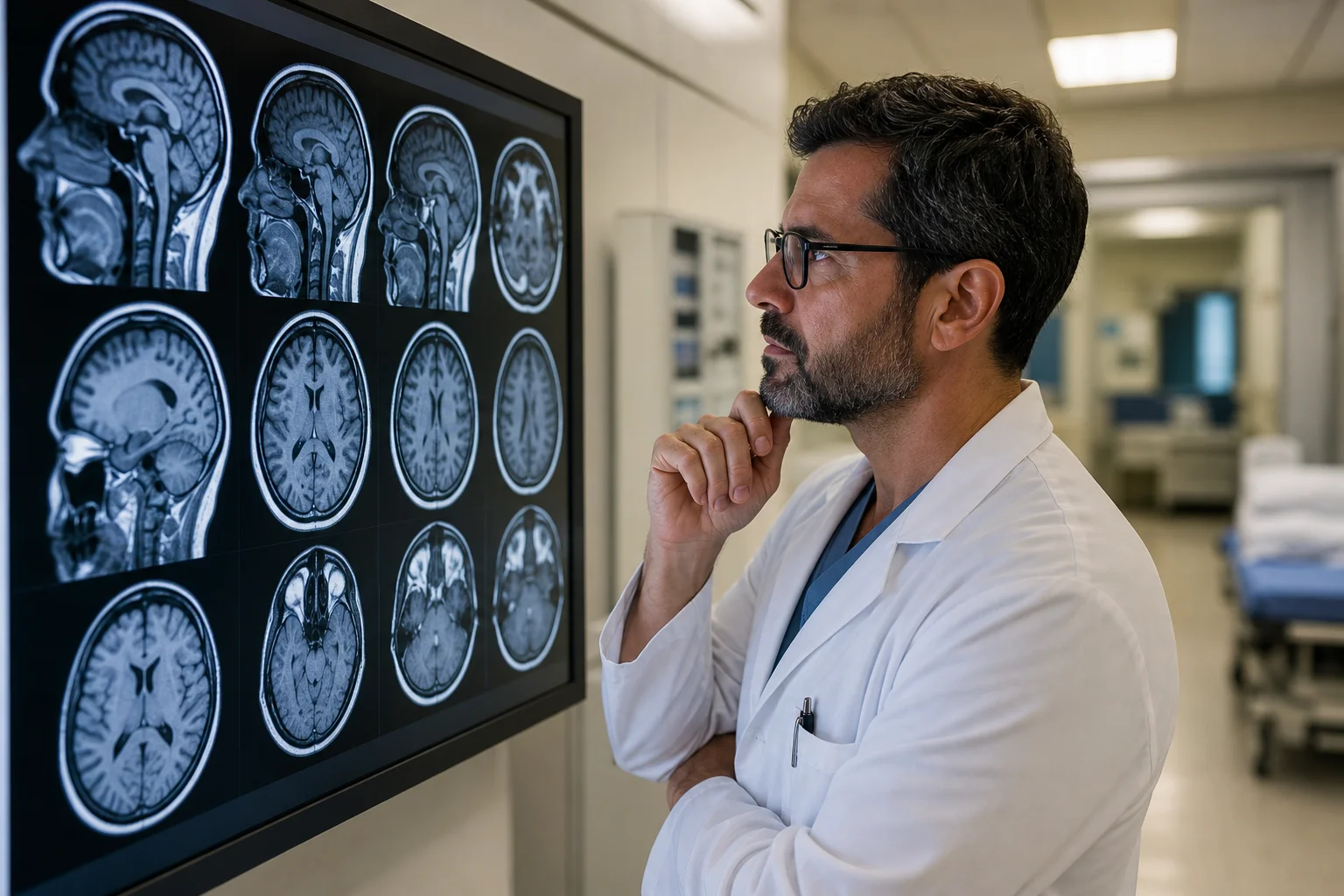 Valley Accident Law | Traumatic Brain Injury Car Accident Cases Arizona medical professional reviewing brain MRI scans related to a traumatic brain injury car accident case