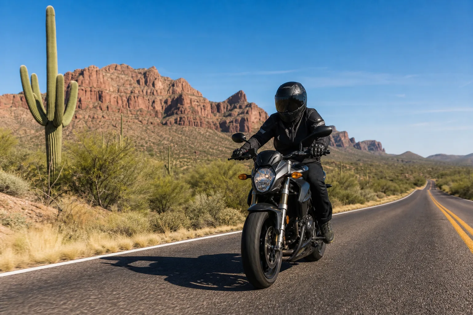 Valley Accident Law | Scottsdale Motorcycle Accident Lawyer Serving Phoenix and the Valley Motorcycle accident representation, motorcycle open road in Arizona, Valley Accident Law