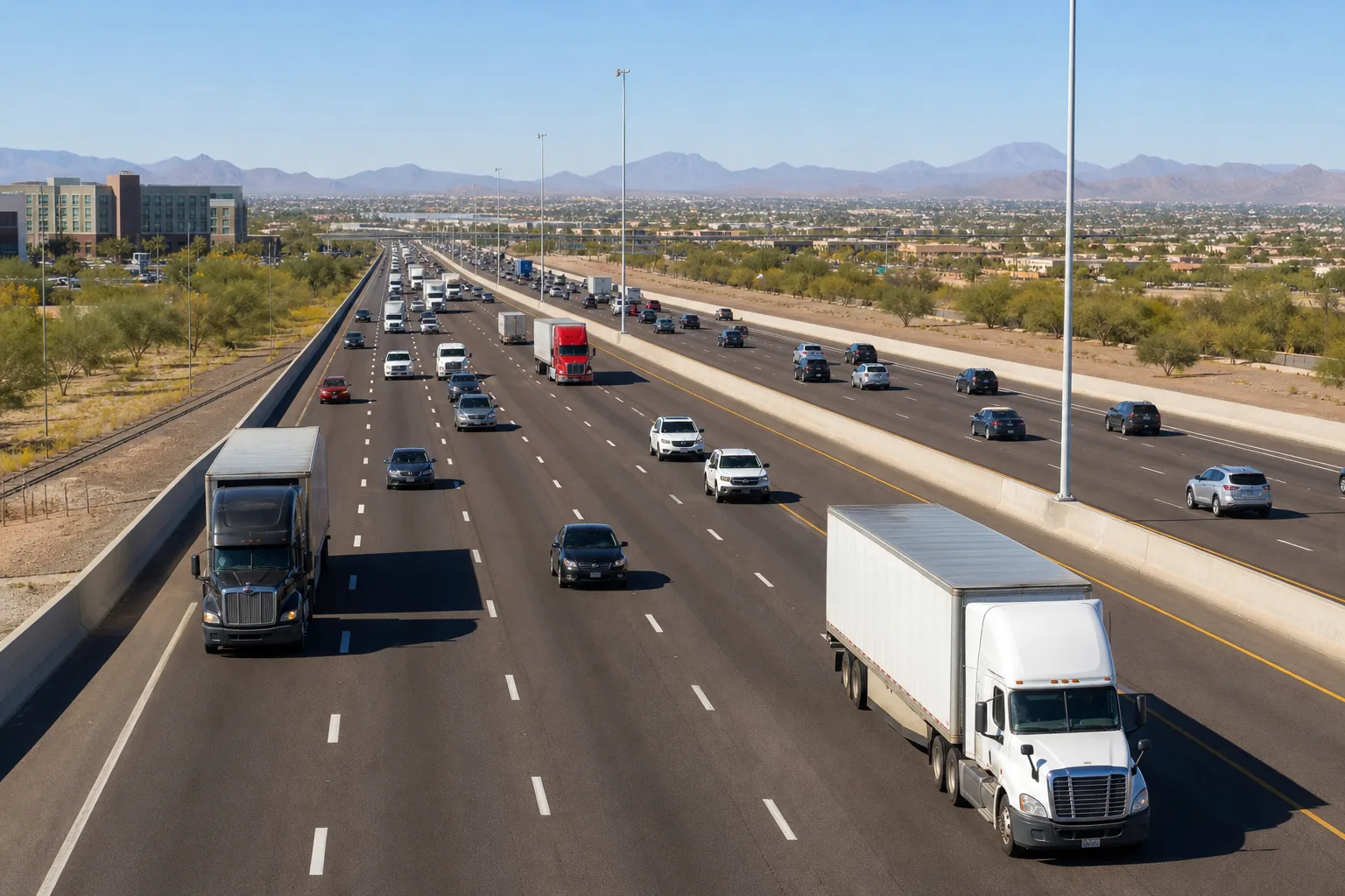 Valley Accident Law | Scottsdale Truck Accident Lawyer Serving Phoenix and the Arizona Interstates Truck accident representation, truck freeway traffic in Arizona, Valley Accident Law